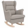 Ergonomischer Schaukelsessel aus langlebigem Polyester, Taupe, mit sanfter Polsterung und beruhigender Schaukelbewegung