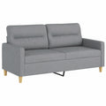 Zweisitzer-Sofa mit Metallrahmen und Kissen, atmungsaktiv, hellgrau, 140 cm