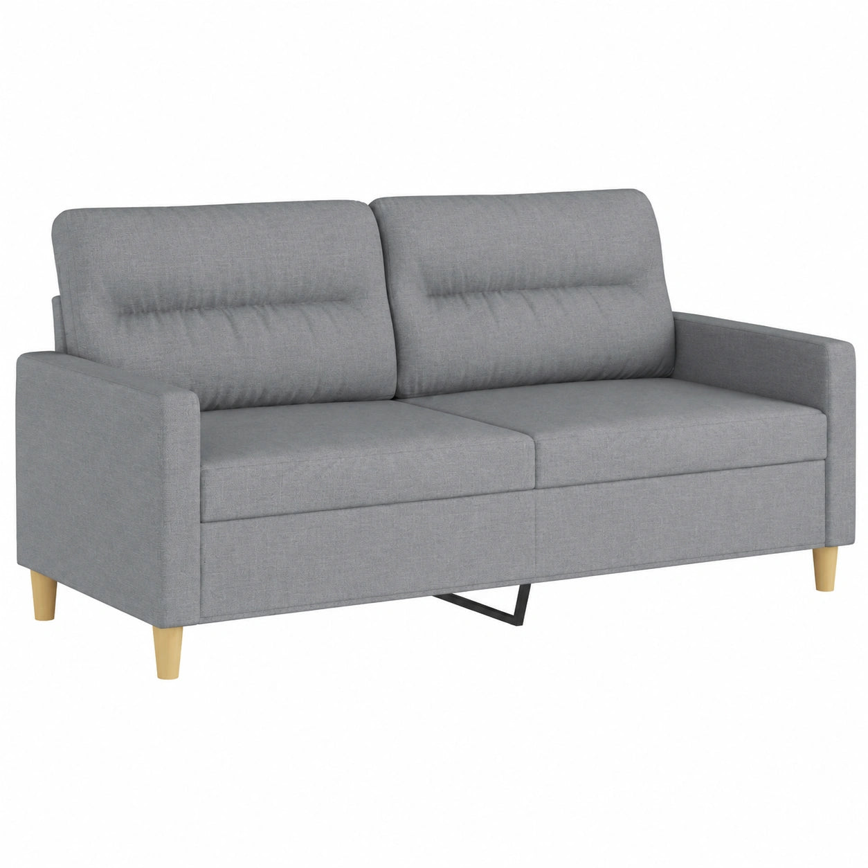 Zweisitzer-Sofa mit Metallrahmen und Kissen, atmungsaktiv, hellgrau, 140 cm