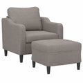 Bequemer Polstersessel mit Hocker, Taupe, 60 cm, ergonomisch und stabil