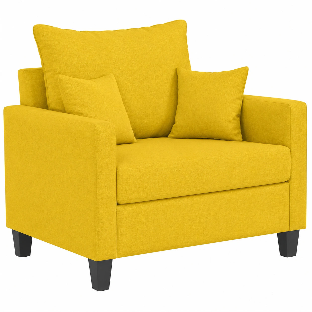 Moderner Sessel und Sofa in Hellgelb, Polstergarnitur für Wohnzimmer, Büro, Apartment (78 x 77 x 80 cm)