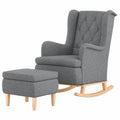 Bequemer Stoff-Schaukelsessel mit Hocker und Relaxfunktion