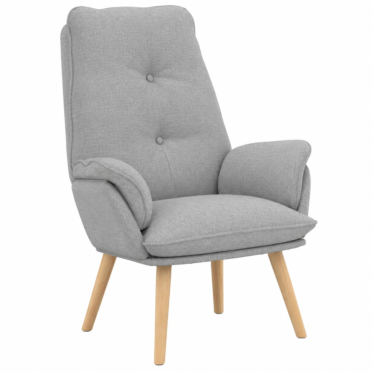 Eleganter Polstersessel in Hellgrau mit Armlehnen, 69x74x93 cm, ideal für Wohnzimmer oder Büro