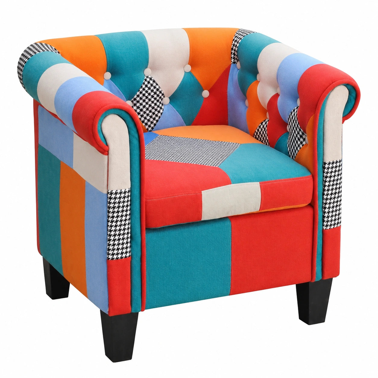 Bequemer Patchwork-Sessel für gemütliche Lounge-Momente
