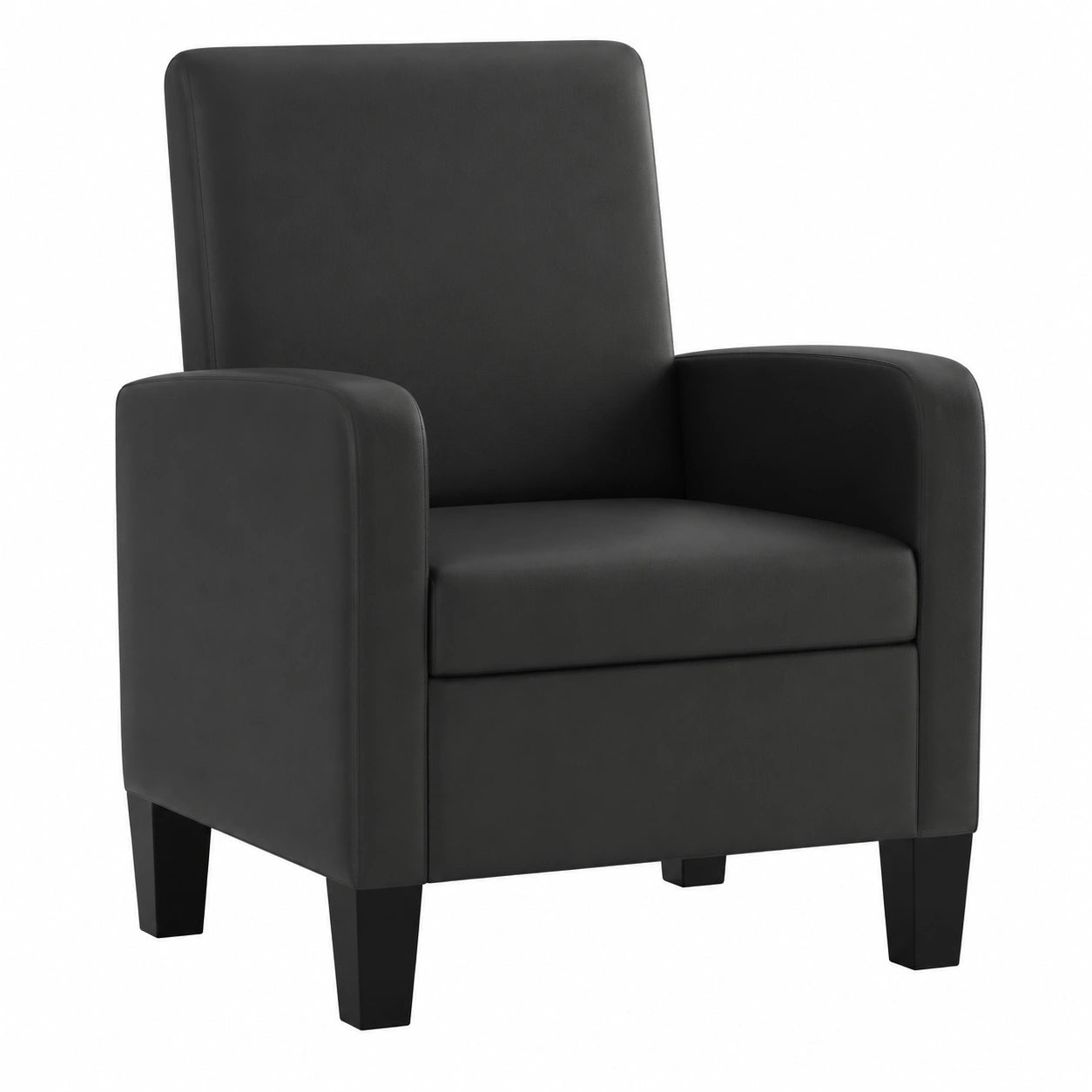 Gemütlicher Kunstledersessel mit ergonomischem Design und Kiefernholzrahmen