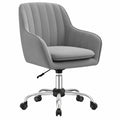 Ergonomischer Samt-Bürostuhl, Höhenverstellbar, Belastbar bis 150 kg, Ideal für Arbeitszimmer und Schlafzimmer, Grau