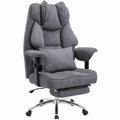 Ergonomischer Bürostuhl, XXL Chefsessel bis 200kg mit Fußstütze und Lendenkissen, Verstellbar, Wildlederoptik