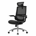 SIHOO Ergonomischer Bürostuhl mit 3D-Armlehnen, Doppel-Sitzlehnen und Lendenstütze, Mesh Drehstuhl für Homeoffice, Schwarz