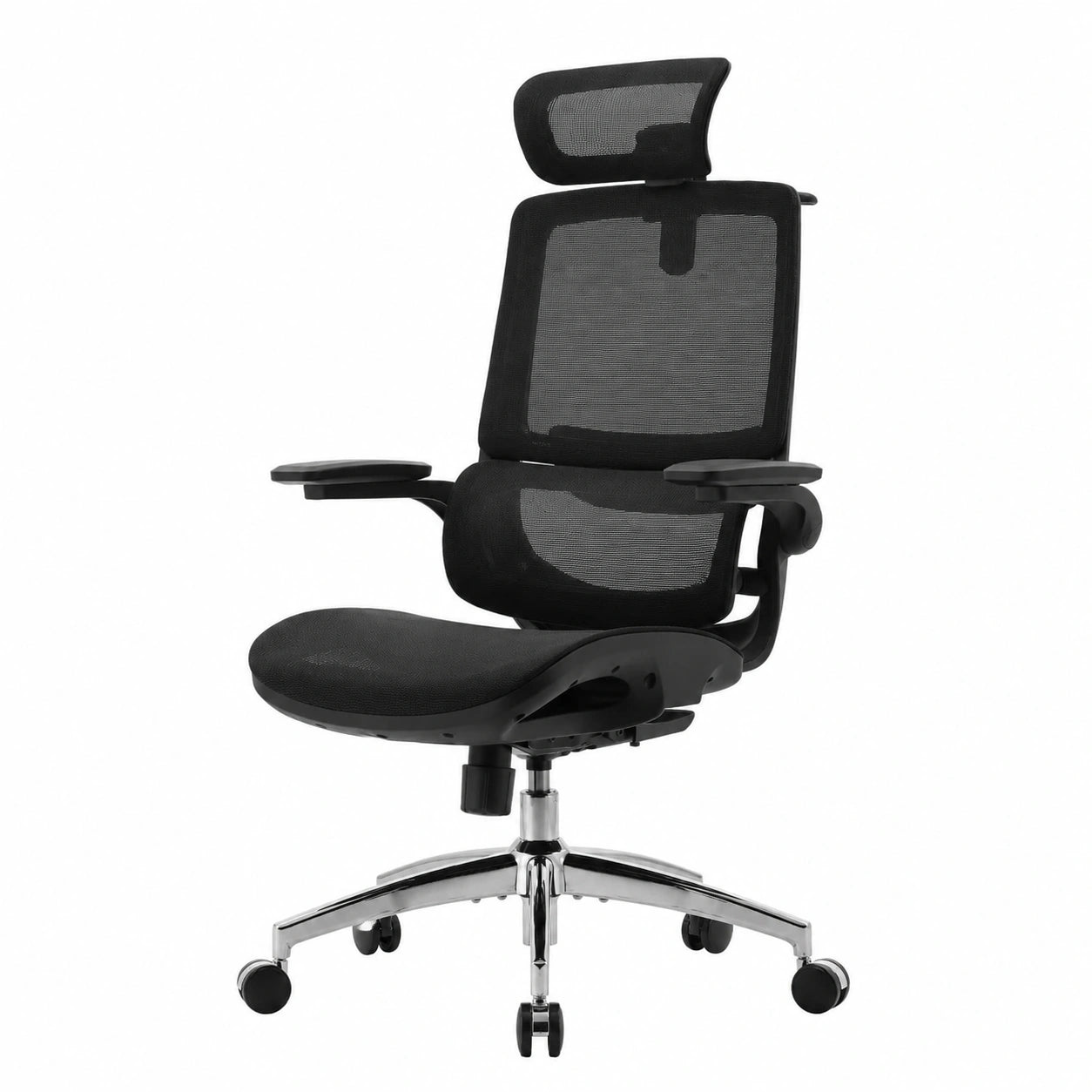 SIHOO Ergonomischer Bürostuhl mit 3D-Armlehnen, Doppel-Sitzlehnen und Lendenstütze, Mesh Drehstuhl für Homeoffice, Schwarz