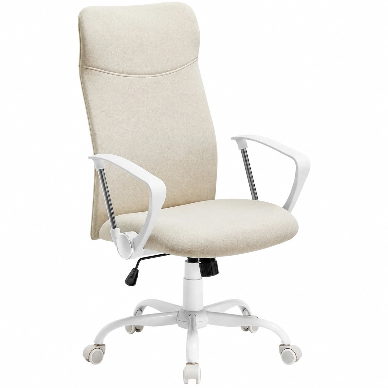 Ergonomischer Drehstuhl von SONGMICS, höhenverstellbar und neigbar, gepolsterter Sitz, bis 120 kg belastbar, Cappuccino Beige