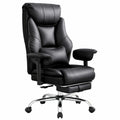 Ergonomischer WOLTU Bürostuhl mit Lendenstütze und Fußstütze, doppellagige Rückenlehne, 3-fach verstellbar, ideal für Büro und Konferenzraum, Schwarz