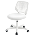 Ergonomischer Schreibtischstuhl ohne Armlehnen, höhenverstellbar, mit Rollen, ideal für Homeoffice und Arbeitszimmer, grau-weiß