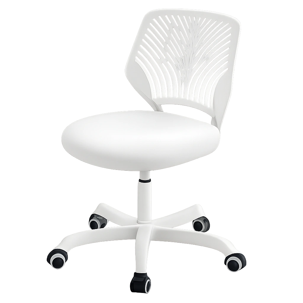 Ergonomischer Schreibtischstuhl ohne Armlehnen, höhenverstellbar, mit Rollen, ideal für Homeoffice und Arbeitszimmer, grau-weiß