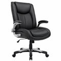 COLAMY Ergonomischer Bürostuhl, belastbar bis 181 kg, mit hoher Rückenlehne und klappbaren Armlehnen, ideal für Homeoffice, Schwarz