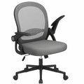 Ergonomischer Bürostuhl mit Netzrücken und klappbaren Armlehnen, höhenverstellbar, 360° drehbar, dunkelgrau