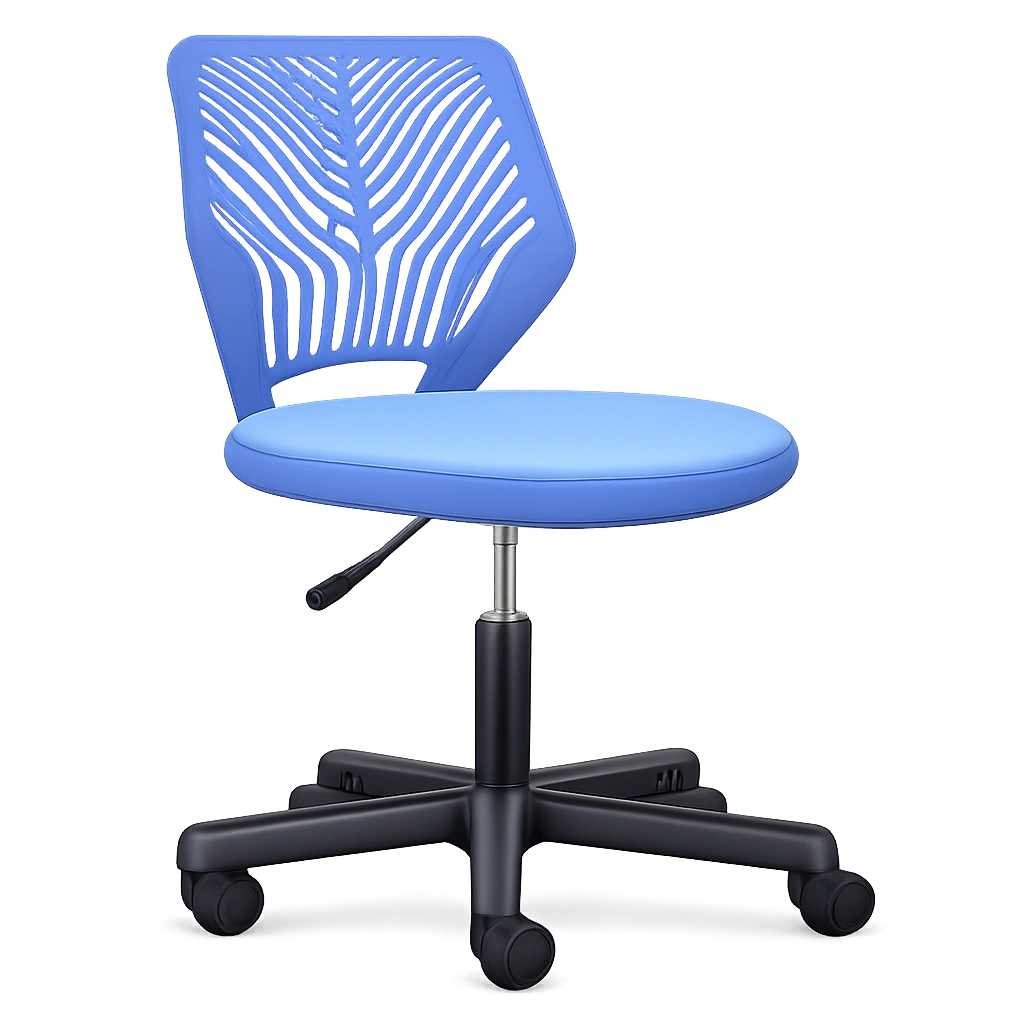 Ergonomischer Bürostuhl mit Rückenlehne, höhenverstellbar, drehbar, bis 136 kg, ohne Armlehnen, Blau